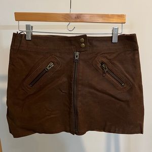 Mango Genuine Leather Skirt